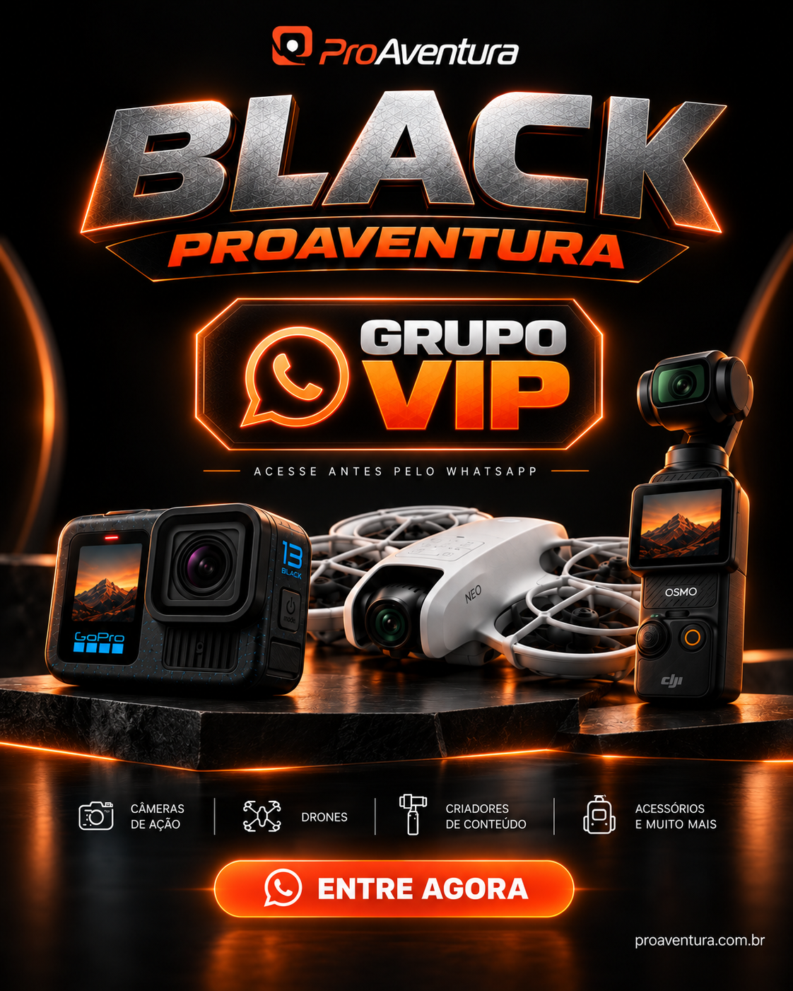 Banner Black ProAventura para entrada em grupo VIP